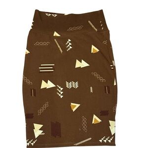 LuLaRoe Brown Geometric Pencil Skirt